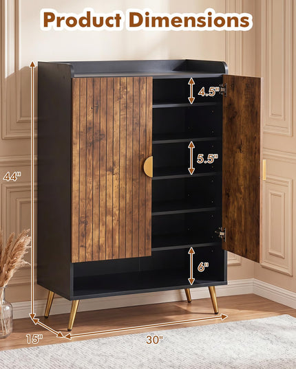 Giantex 7-Tier Wooden Shoe Storage Cabinet w/Door