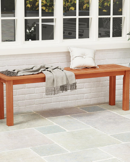 Giantex 47" Outdoor Bench with Slatted Seat 705Lbs Capacity Solid Wood Frame