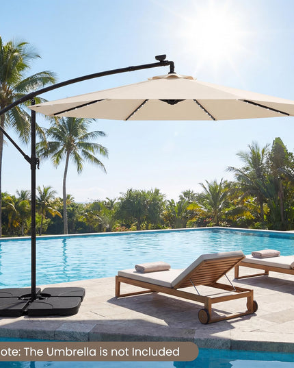 Pied de parasol déporté Giantex 4 pièces, à remplir, pour terrasse et piscine