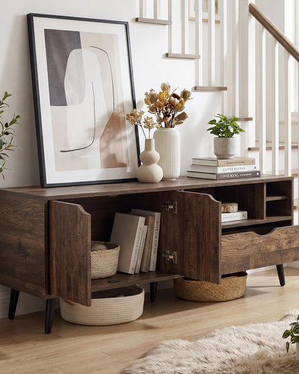 Giantex TV Stand for TVs up to 65 Inches Rustic Entertainment Center