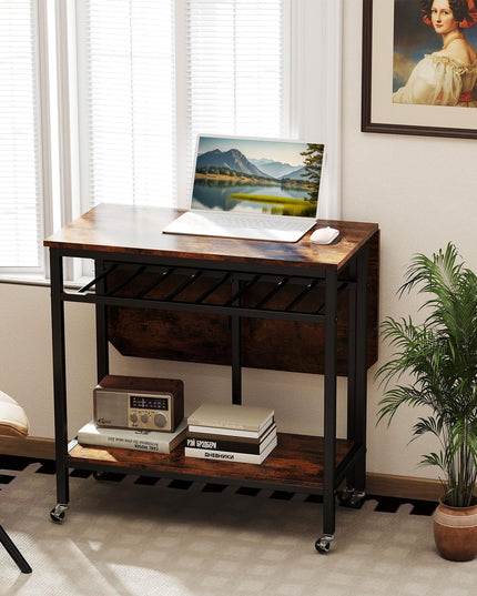 Giantex Folding Dining Table with 5 Wheels for Small Spaces