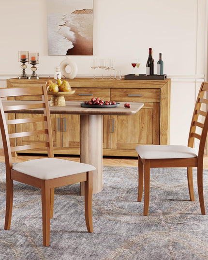 Giantex Wooden Dining Chair Set of 2/4 for Living Room Restaurant