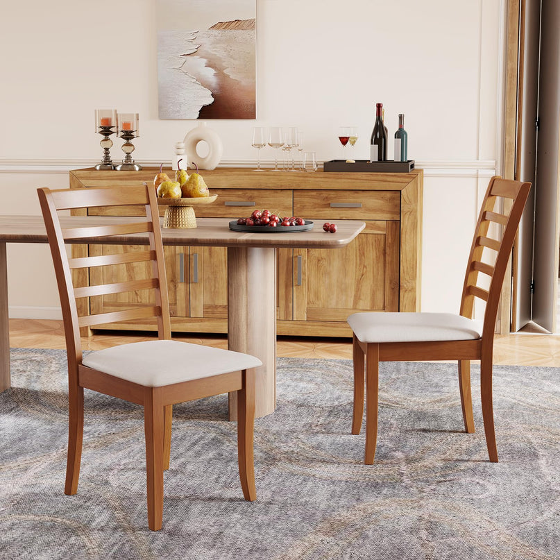 Giantex Wooden Dining Chair Set of 2/4 for Living Room Restaurant