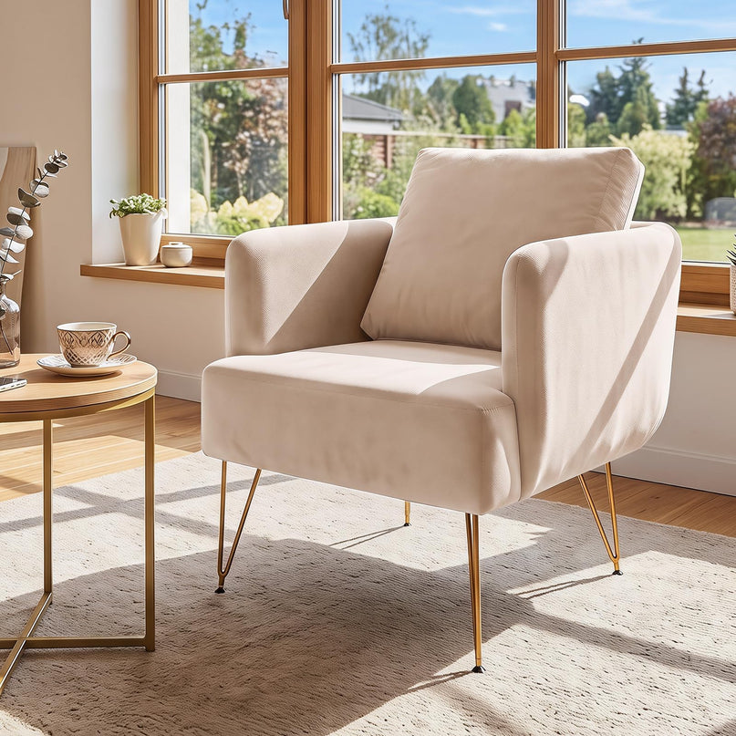 GIANTEX Modern Accent Chair with Back Cushion(1/2)
