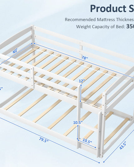 Giantex Solid Wood Twin Over Twin Bunk Bed Frame