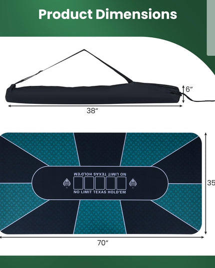 Giantex 70" x 35" Poker Table Top for Casino Board Game