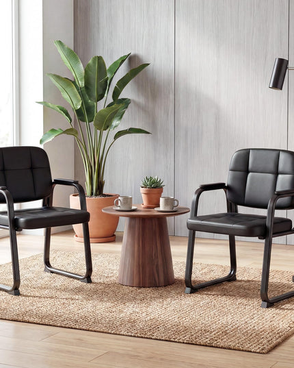 Chaises d'accueil Giantex pour salle d'attente avec accoudoirs rembourrés