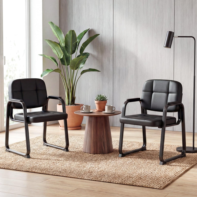 Chaises d'accueil Giantex pour salle d'attente avec accoudoirs rembourrés