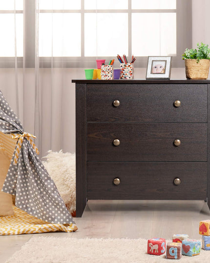 Giantex Modern Simple Dresser 3-Drawers Chest with Solid Curved Legs