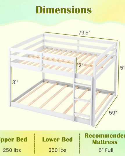Giantex Full Over Full Bunk Bed with Slats Support for Kids