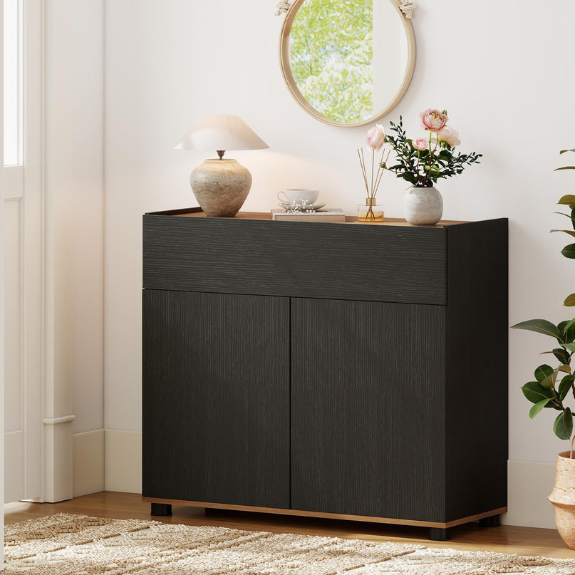 Buffet commode Giantex avec rangement, tiroir et portes à ouverture par pression