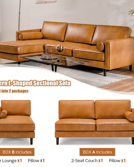 Giantex Sectional Sofa Couch with Chaise Lounge, L-Shaped 3-Seat Sofa Sleeper