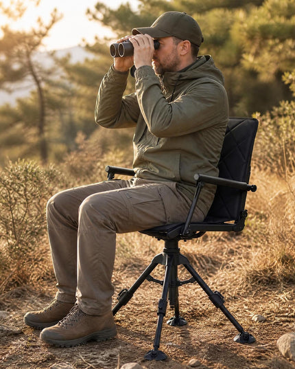 GIANTEX Portable Swivel Hunting Chair w/ 5-Level Adjustable Height