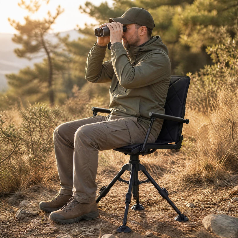 GIANTEX Portable Swivel Hunting Chair w/ 5-Level Adjustable Height