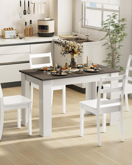 Giantex 5-Piece Dining Table Set, Modern Rectangle Dining Table & High Back Chairs Set for 4