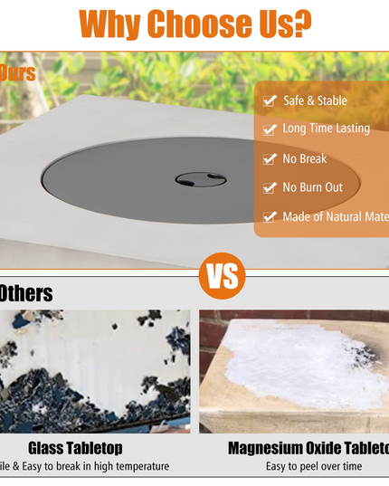 Outside Fire Pit Table - 50,000 BTU Outdoor Square Propane Fire Table