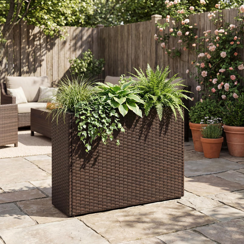 Giantex Wicker Raised Garden Bed for Vegetable Flower Herb Porch Balcony