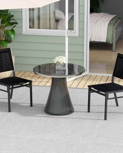 Giantex Outdoor Patio Dining Chair, Armless Dining Chair with Breathable Fabric Seat & Backrest