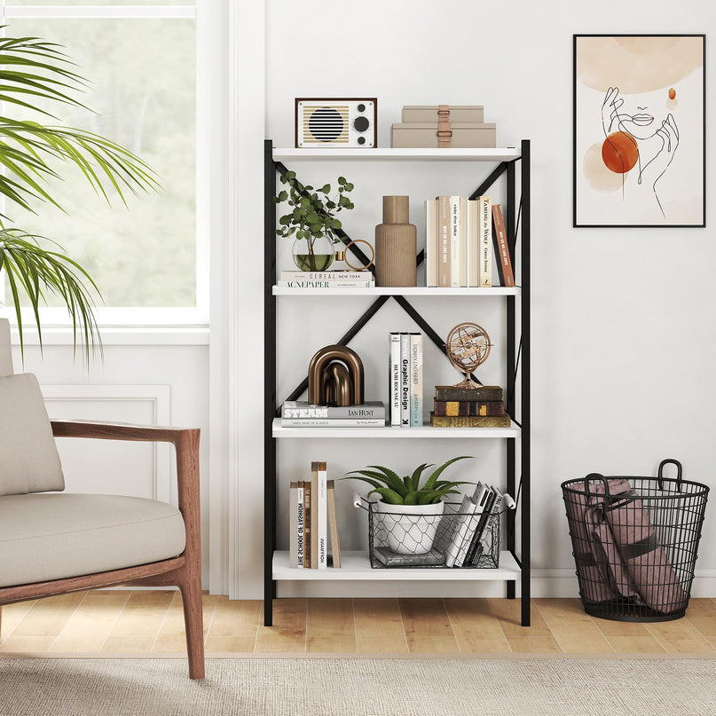 Giantex 3/4 Tier Bookshelf with Heavy-Duty Metal Frame