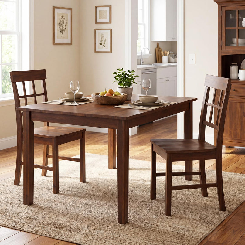 Giantex Wooden Dining Chairs Set of 2/4 with Window Back & Contoured Seat