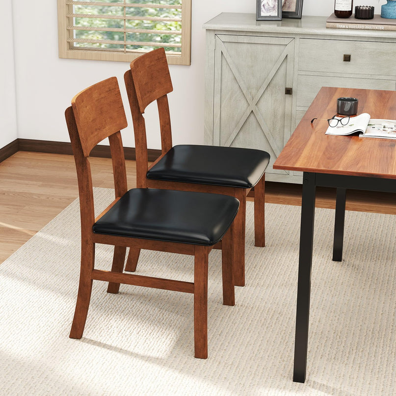 Giantex Wooden Dining Chairs Set of 2/4 for Dining Room