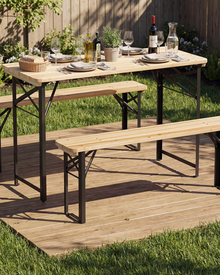 Giantex 3-Piece Folding Picnic Table with Benches Set for 4 (47")