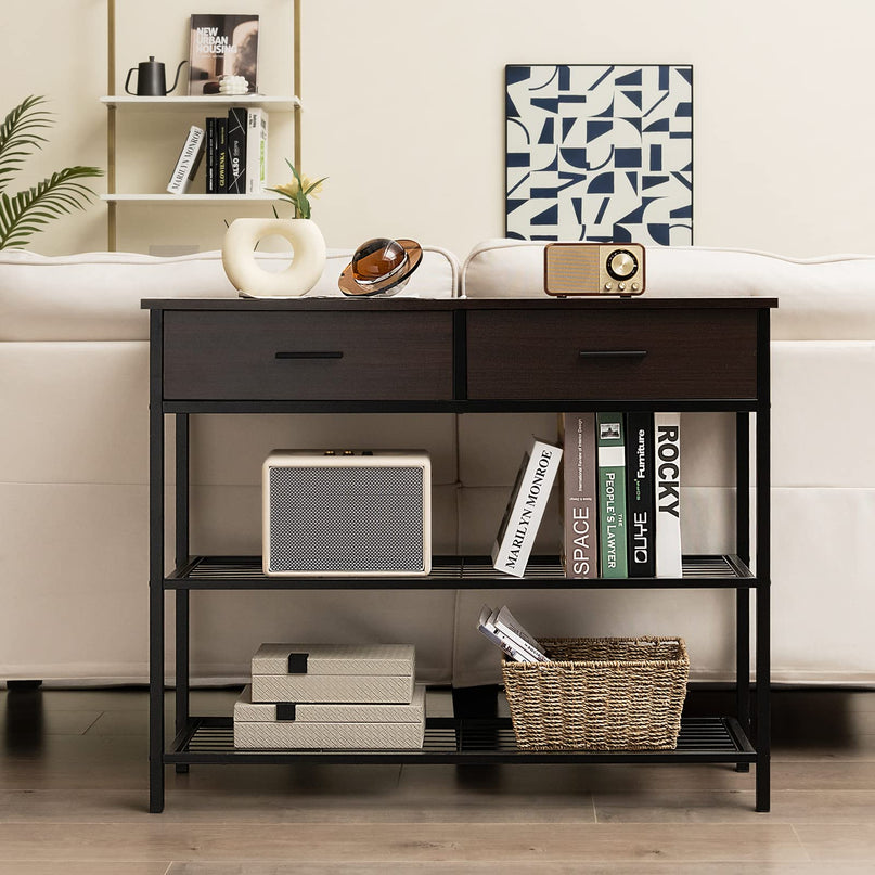 Giantex 39.5” Console Table with Storage Drawer - Entryway Table with 2 Drawers