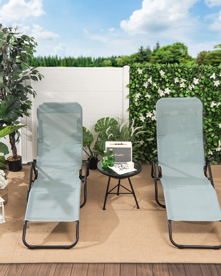Lightweight and Portable Tanning Lounger for Deck (2, Green)