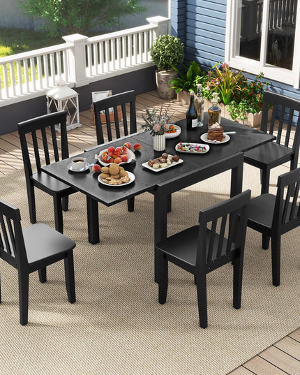 Giantex Expandable Aluminum Dining Table for 4-6 People, 31.5”-63” Extendable Patio Table