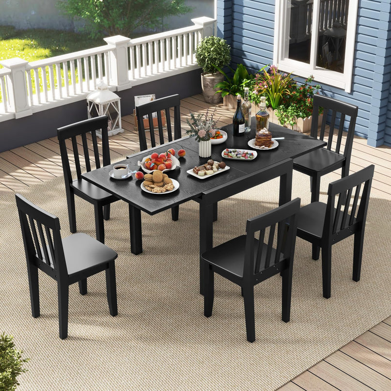 Giantex Expandable Aluminum Dining Table for 4-6 People, 31.5”-63” Extendable Patio Table