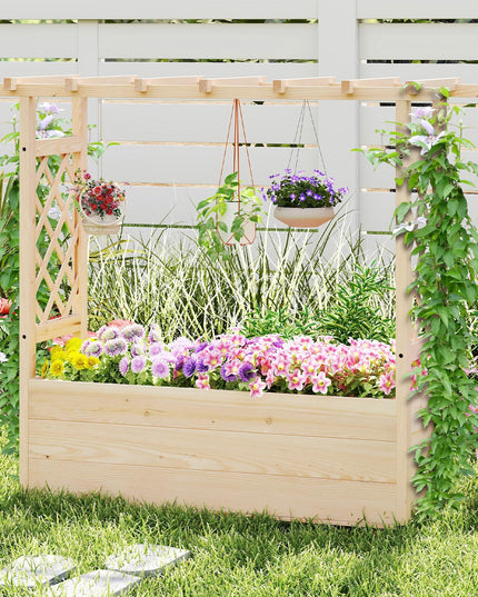 Giantex Freestanding Garden Planter Raised Bed for Flowers Herbs ( 45”x16”x41” )