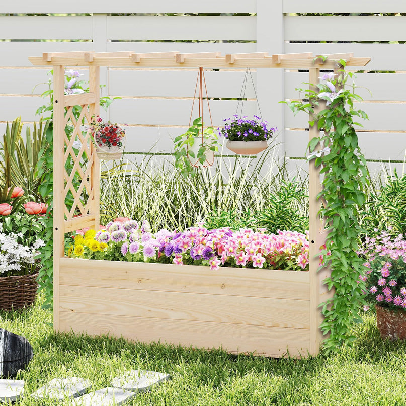 Giantex Freestanding Garden Planter Raised Bed for Flowers Herbs ( 45”x16”x41” )