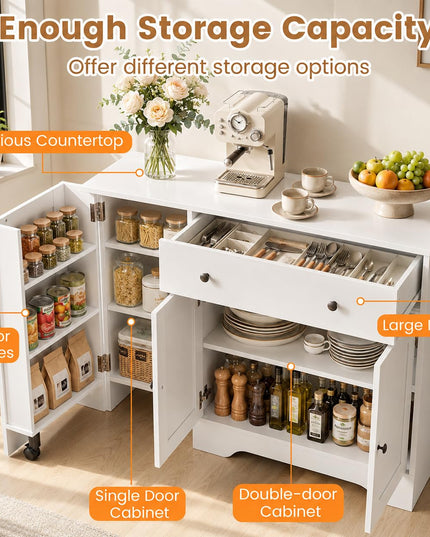 GIANTEX 41.5" Sideboard Buffet Cabinet with Storage