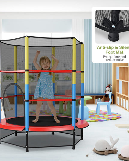 Giantex 55" Kids Trampoline with Safety Enclosure Net