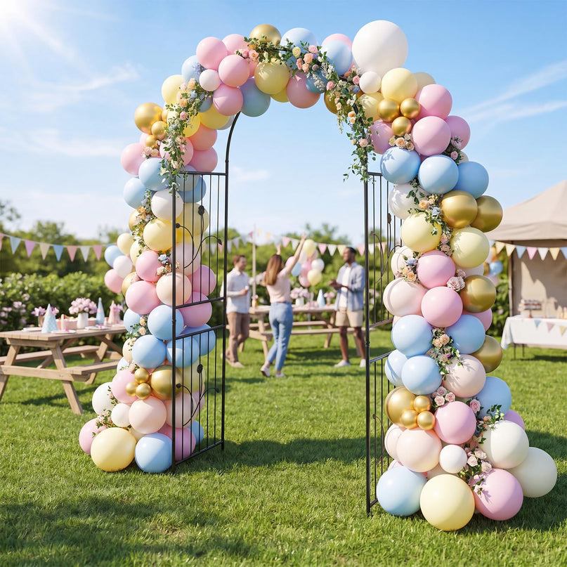 Giantex 87" Decorative Metal Garden Arbor Arch Trellis for Climbing Plants