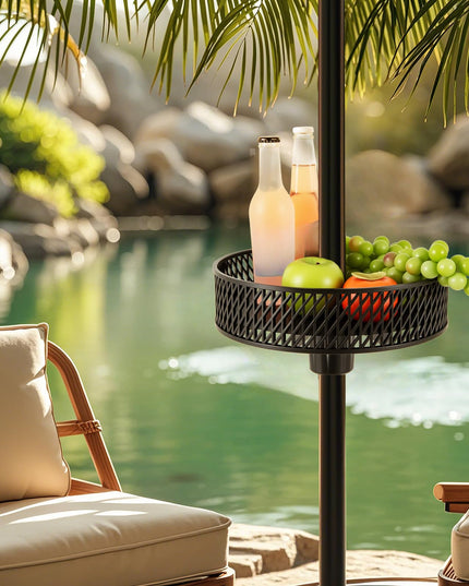 Giantex Portable Outdoor Side Table with Umbrella Hole