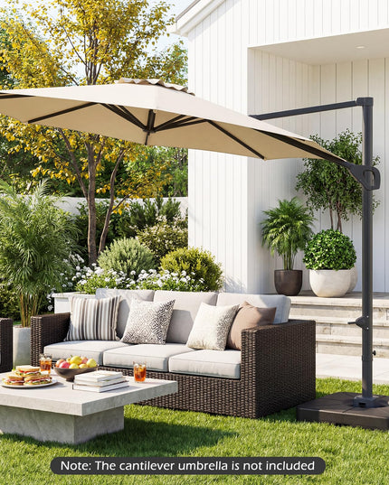 Giantex Fillable Cantilever Umbrella Base 220 LBS Weighted Offset Patio Umbrella Stand