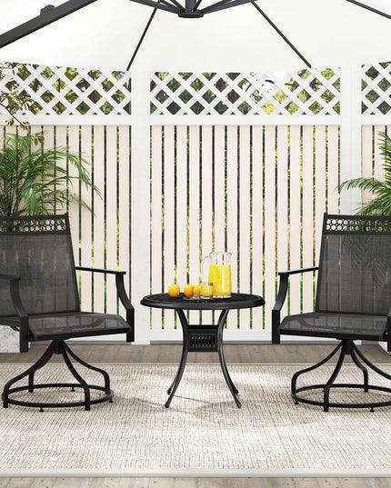 Giantex Swivel Outdoor Chairs,  Patio Dining Chairs, Round Steel Base