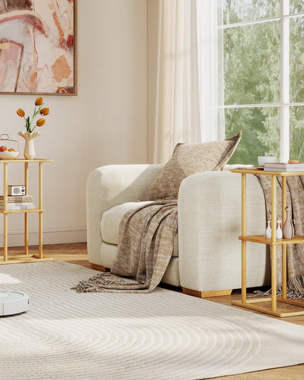 Giantex 3 Tier Narrow End Table with Storage Shelves