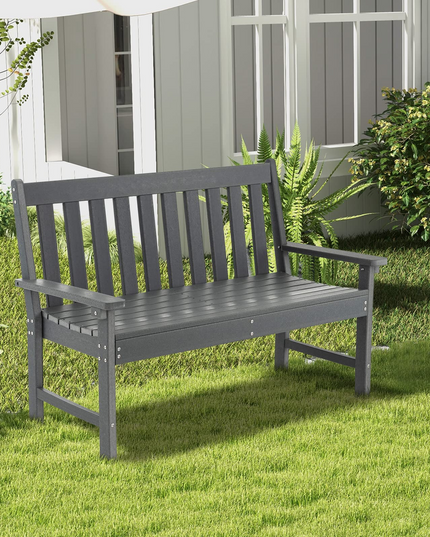 Giantex 52-Inch Outdoor Garden Bench - Outside Bench All-Weather HDPE Park Bench