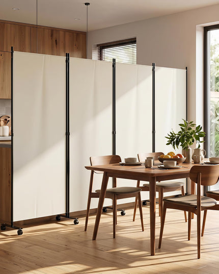 Giantex 4-Panel Folding Room Divider with Wheels( 137'' x 71'')