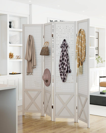 Giantex 4/6 Panel Pegboard Room Divider | 5.6FT Folding Privacy Screen with Peg Board Storage
