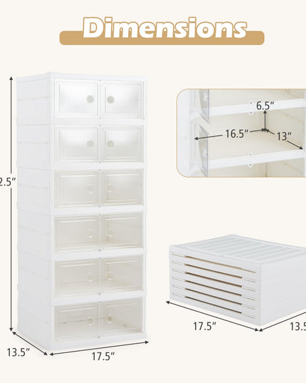 Giantex 6-Tier Folding Shoe Rack Organizer
