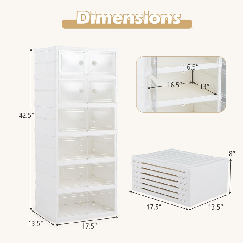 Giantex 6-Tier Folding Shoe Rack Organizer