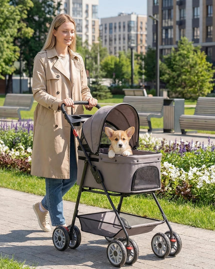 Giantex 3-in-1 Pet Stroller with Detachable Carrier for Small & Medium Pets