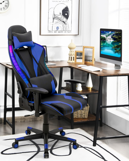 Giantex Gaming Chair with RGB LED Lights