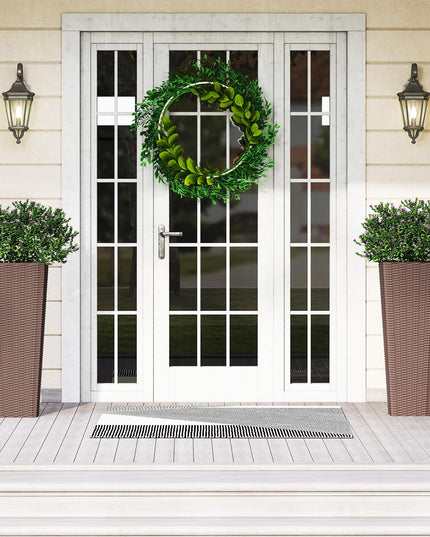 Giantex Rattan Tall Planter Set of 2 Outdoor Large Tapered Planters with Removable Inner Trays