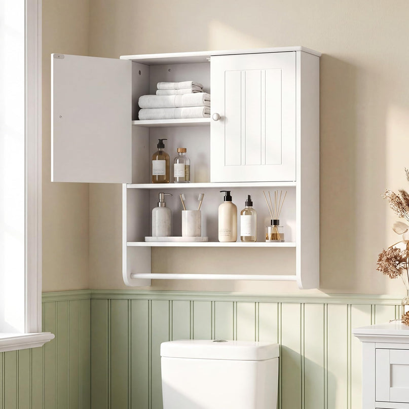 Giantex Bathroom Wall Medicine Cabinet with Towel Bar & Adjustable Shelf