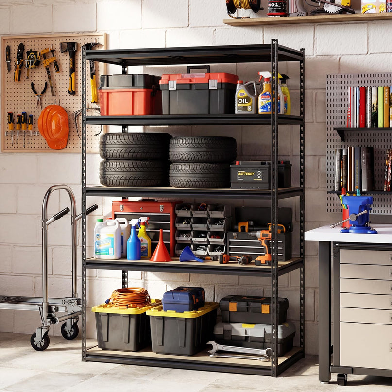 Giantex 5-Tier Metal Storage Shelves(1/2/3/4,48" W x 24" D x 72" H)