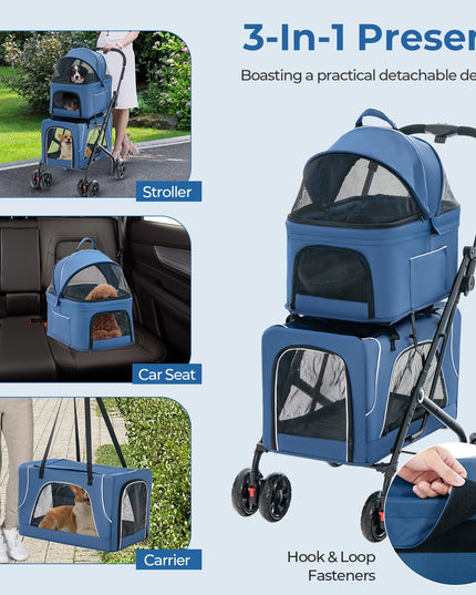 Giantex Double Dog Stroller - Pet Stroller for 2 Dogs